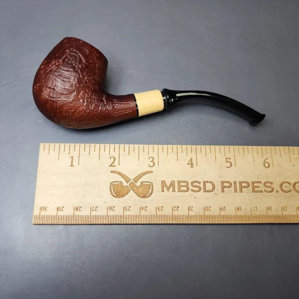 MBSD Briars by Piero Vitale Vintage Sandblasted Brandy w/ Boxwood Briar Pipe, New - Image 8