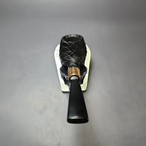 MBSD Briars by Piero Vitale Vintage Sandblasted Author w/ Zebrawood Briar Pipe, New - Image 4