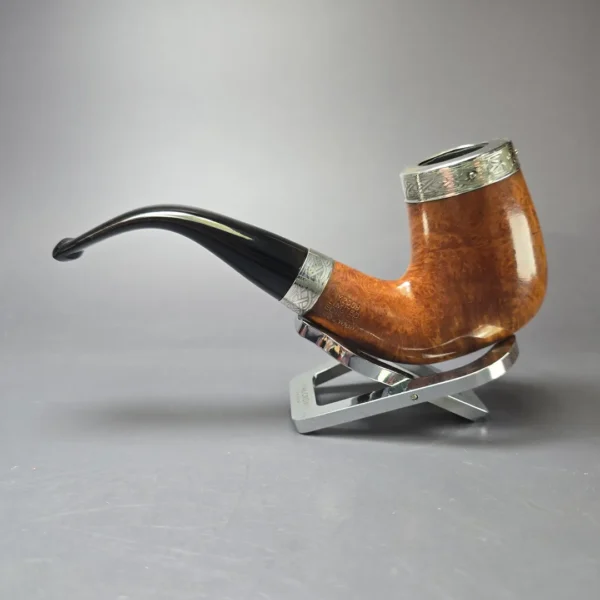 Peterson 2008 Pipe of the Year Smooth Bent Billiard w/ Silver Estate Briar Pipe, Irish Estates - Image 4