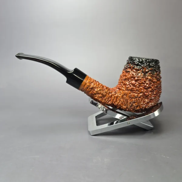 Brebbia 839 Rusticated Brandy Estate Briar Pipe, Italian Estates, 9mm - Image 4