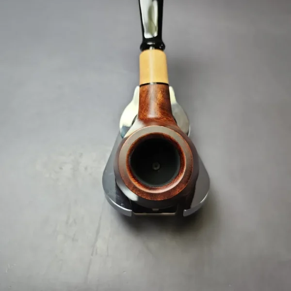 MBSD Briars by Piero Vitale Sienna Contrast Smooth Author w/ Boxwood Briar Pipe, New - Image 6