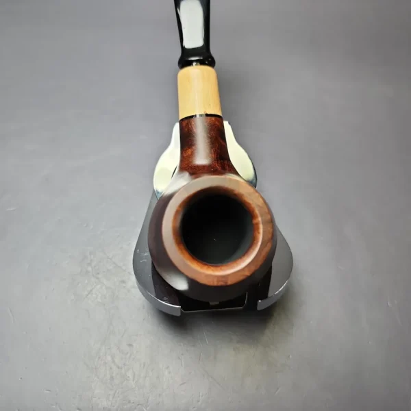 MBSD Briars by Piero Vitale Sienna Contrast Smooth Author w/ Zebrawood Briar Pipe, New - Image 4