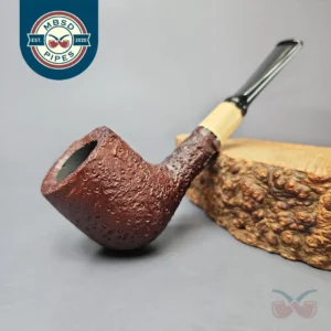 MBSD Briars by Piero Vitale Vintage Sandblasted Billiard w/ Boxwood Briar Pipe, New