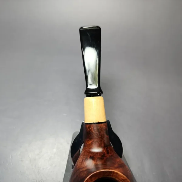 MBSD Briars by Piero Vitale Sienna Contrast Smooth Author w/ Zebrawood Briar Pipe, New - Image 5