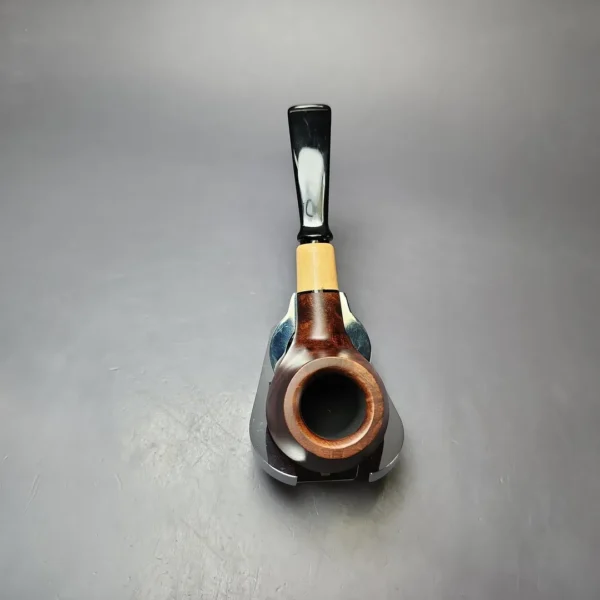 MBSD Briars by Piero Vitale Sienna Contrast Smooth Author w/ Zebrawood Briar Pipe, New - Image 6