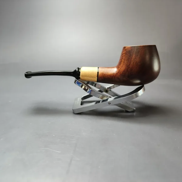 MBSD Briars by Piero Vitale Sienna Contrast Smooth Author w/ Boxwood Briar Pipe, New - Image 9