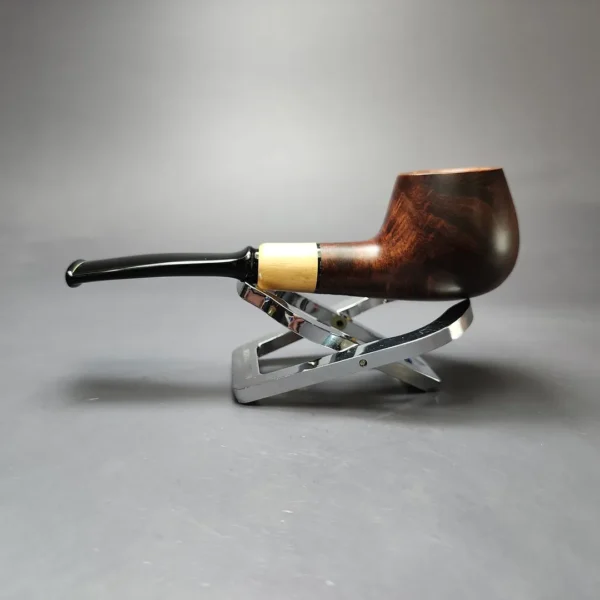 MBSD Briars by Piero Vitale Sienna Contrast Smooth Author w/ Zebrawood Briar Pipe, New - Image 7
