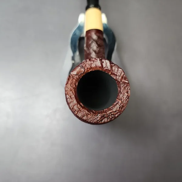 MBSD Briars by Piero Vitale Vintage Sandblasted Billiard w/ Boxwood Briar Pipe, New - Image 10