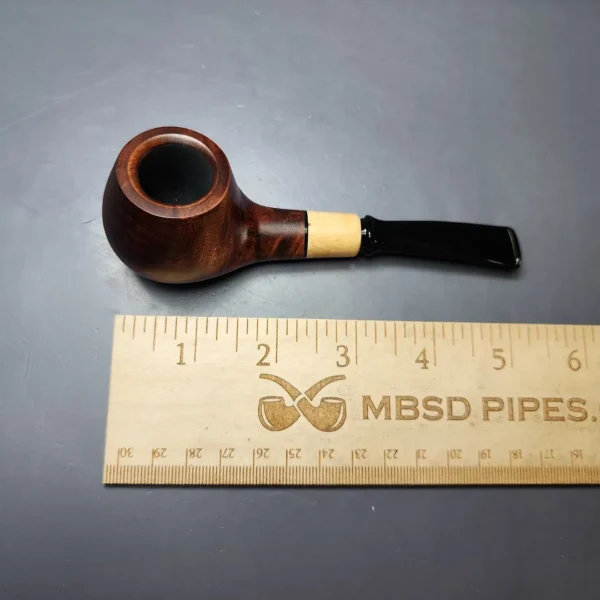 MBSD Briars by Piero Vitale Sienna Contrast Smooth Author w/ Zebrawood Briar Pipe, New - Image 8