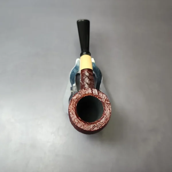 MBSD Briars by Piero Vitale Vintage Sandblasted Billiard w/ Boxwood Briar Pipe, New - Image 8