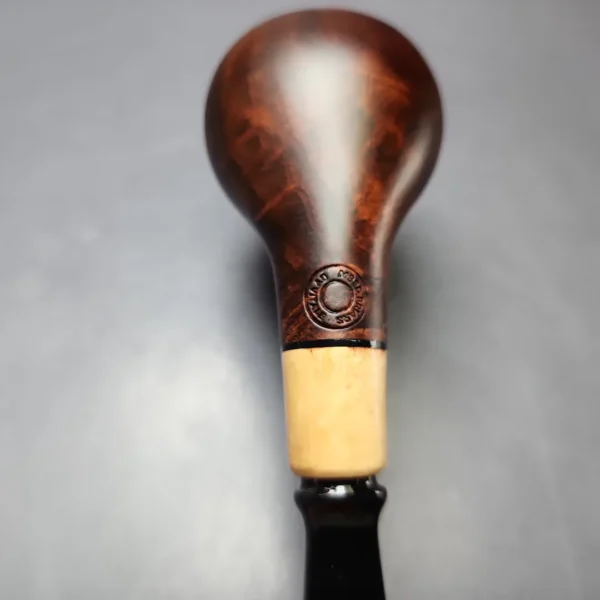 MBSD Briars by Piero Vitale Sienna Contrast Smooth Author w/ Zebrawood Briar Pipe, New - Image 10