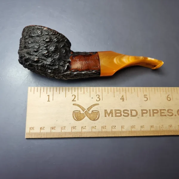 Lorenzo Elba Imperia 8658 Rusticated Bullcap Estate Briar Pipe, Italian Estates - Image 8