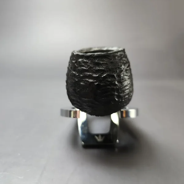 MBSD Briars by Piero Vitale Black Rusticated Author w/ Boxwood Briar Pipe, New - Image 3