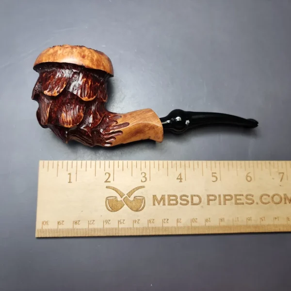Nording Spruce Cone Partially Rusticated Freehand Estate Briar Pipe, Unsmoked - Image 8