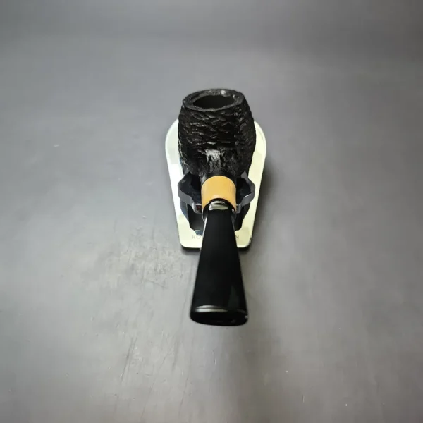 MBSD Briars by Piero Vitale Black Rusticated Author w/ Boxwood Briar Pipe, New - Image 4
