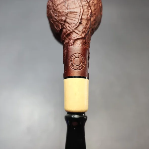 MBSD Briars by Piero Vitale Vintage Sandblasted Billiard w/ Boxwood Briar Pipe, New - Image 3