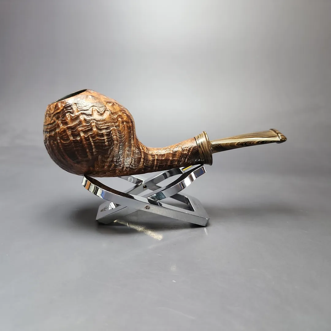 Gamboni Contrast Sandblasted Cutty Egg Estate Briar Pipe, Italian Estates - Image 2