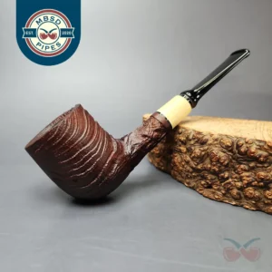 MBSD Briars by Piero Vitale Vintage Sandblasted Billiard w/ Boxwood Briar Pipe, New