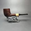 MBSD Briars by Piero Vitale Vintage Sandblasted Billiard w/ Boxwood Briar Pipe, New - Image 2
