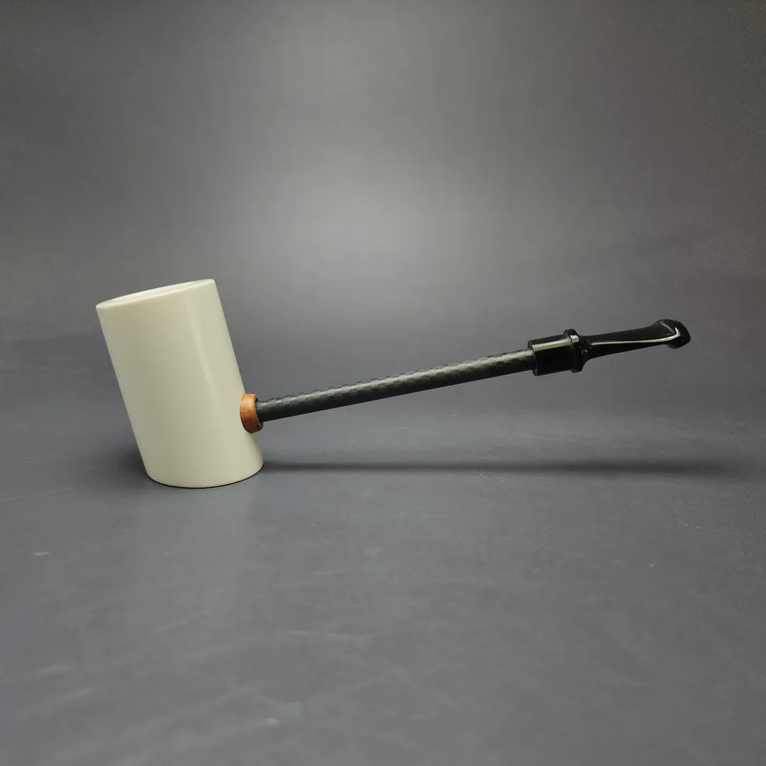 MBSD Meerschaum Deluxe Smooth Poker Block Meerschaum Pipe, New - Image 2