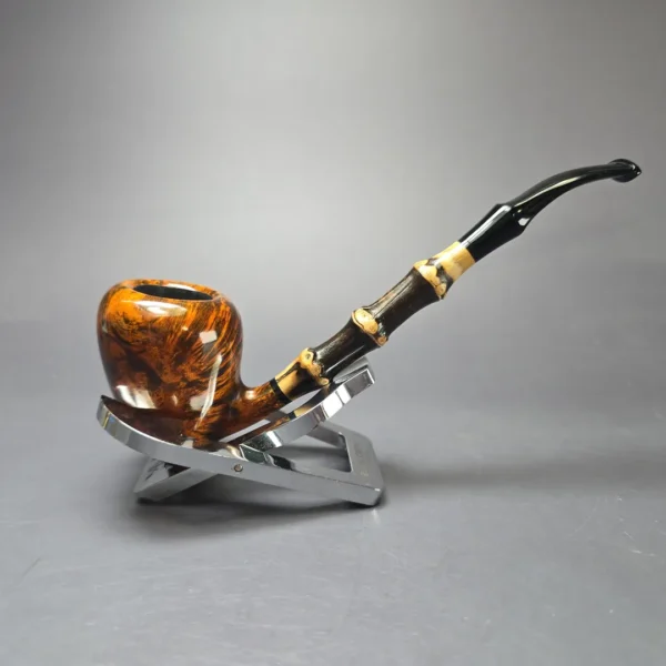 MBSD Briars Modern Masters 1 Smooth Peewit w/ Bamboo Briar Pipe, New - Image 3