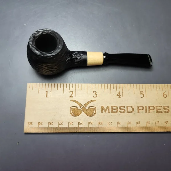 MBSD Briars by Piero Vitale Black Rusticated Author w/ Boxwood Briar Pipe, New - Image 9