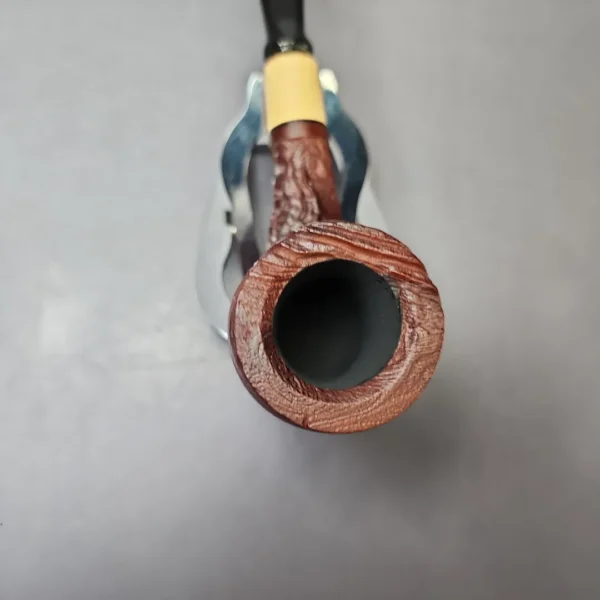 MBSD Briars by Piero Vitale Vintage Sandblasted Billiard w/ Boxwood Briar Pipe, New - Image 4