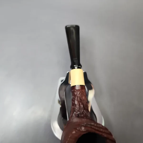 MBSD Briars by Piero Vitale Vintage Sandblasted Billiard w/ Boxwood Briar Pipe, New - Image 5