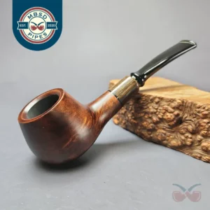 MBSD Briars by Piero Vitale Sienna Contrast Smooth Author w/ Zebrawood Briar Pipe, New