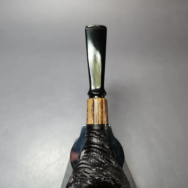 MBSD Briars by Piero Vitale Vintage Sandblasted Author w/ Zebrawood Briar Pipe, New - Image 6