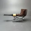 MBSD Briars by Piero Vitale Vintage Sandblasted Billiard w/ Boxwood Briar Pipe, New - Image 7