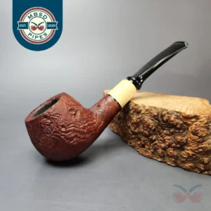 MBSD Briars by Piero Vitale Vintage Sandblasted Author w/ Boxwood Briar Pipe, New