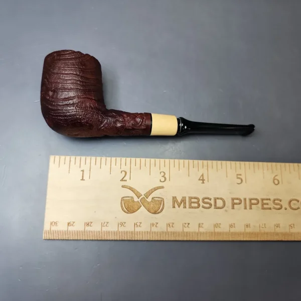 MBSD Briars by Piero Vitale Vintage Sandblasted Billiard w/ Boxwood Briar Pipe, New - Image 8
