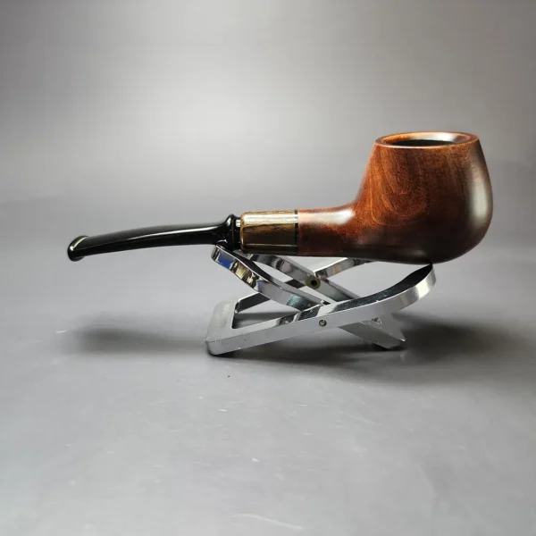 MBSD Briars by Piero Vitale Sienna Contrast Smooth Author w/ Zebrawood Briar Pipe, New - Image 4