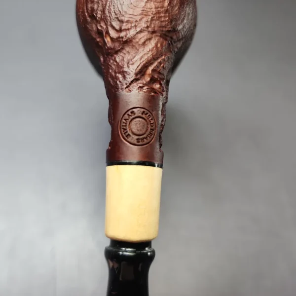MBSD Briars by Piero Vitale Vintage Sandblasted Billiard w/ Boxwood Briar Pipe, New - Image 10