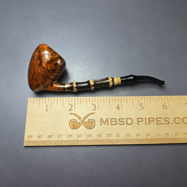 MBSD Briars Modern Masters 1 Smooth Peewit w/ Bamboo Briar Pipe, New - Image 10