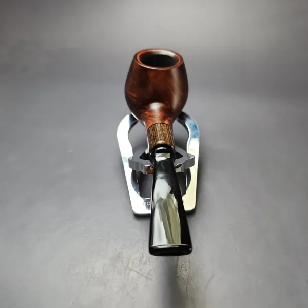 MBSD Briars by Piero Vitale Sienna Contrast Smooth Author w/ Zebrawood Briar Pipe, New - Image 5