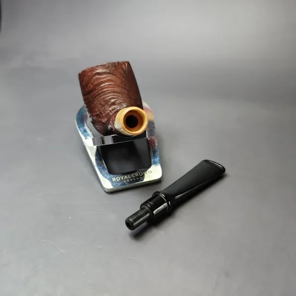 MBSD Briars by Piero Vitale Vintage Sandblasted Billiard w/ Boxwood Briar Pipe, New - Image 11