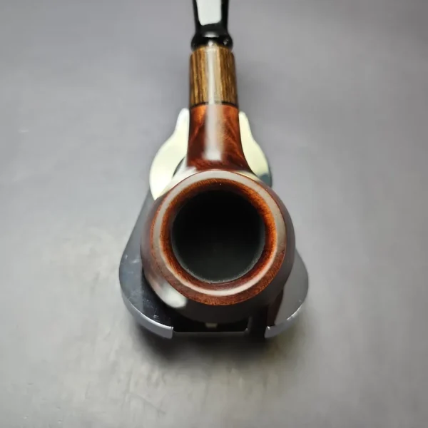 MBSD Briars by Piero Vitale Sienna Contrast Smooth Author w/ Zebrawood Briar Pipe, New - Image 6