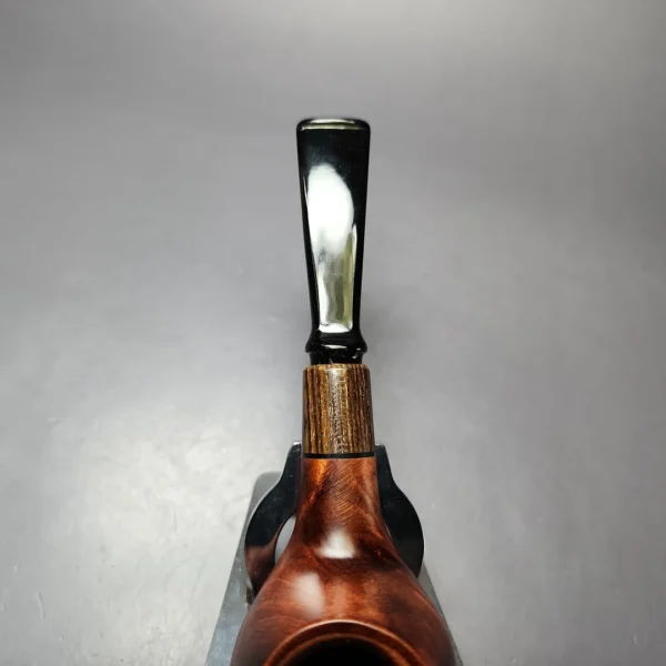 MBSD Briars by Piero Vitale Sienna Contrast Smooth Author w/ Zebrawood Briar Pipe, New - Image 7