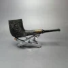 MBSD Briars by Piero Vitale Black Rusticated Billiard w/ Zebrawood Briar Pipe, New - Image 3