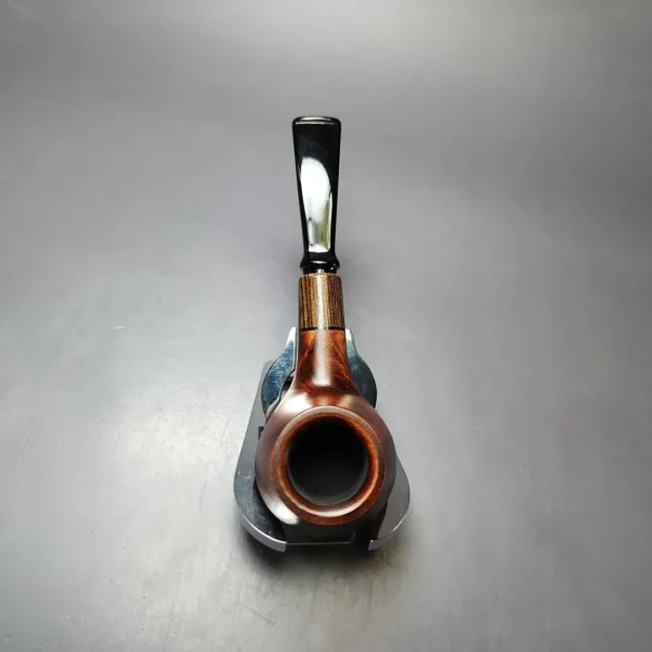 MBSD Briars by Piero Vitale Sienna Contrast Smooth Author w/ Zebrawood Briar Pipe, New - Image 8