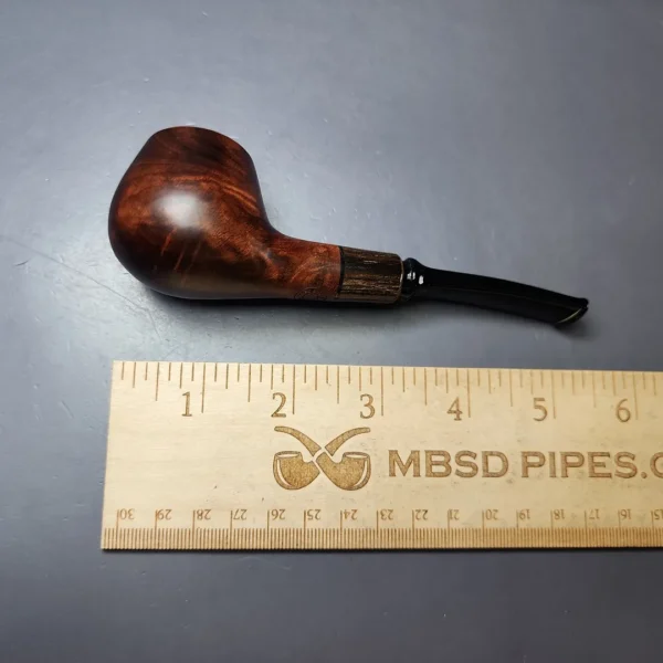 MBSD Briars by Piero Vitale Sienna Contrast Smooth Author w/ Zebrawood Briar Pipe, New - Image 9