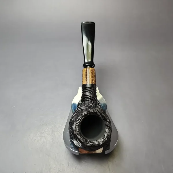 MBSD Briars by Piero Vitale Vintage Sandblasted Author w/ Zebrawood Briar Pipe, New - Image 7