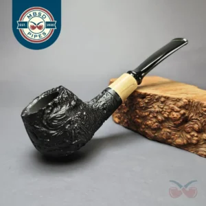 MBSD Briars by Piero Vitale Vintage Sandblasted Author w/ Boxwood Briar Pipe, New