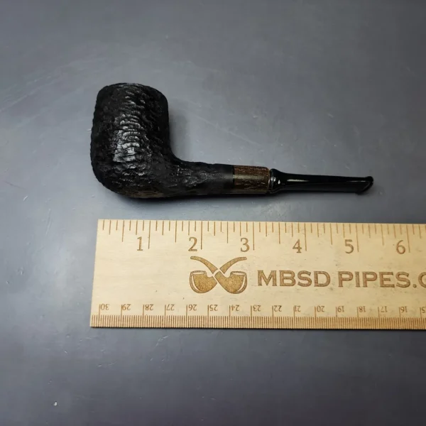MBSD Briars by Piero Vitale Black Rusticated Billiard w/ Zebrawood Briar Pipe, New - Image 9