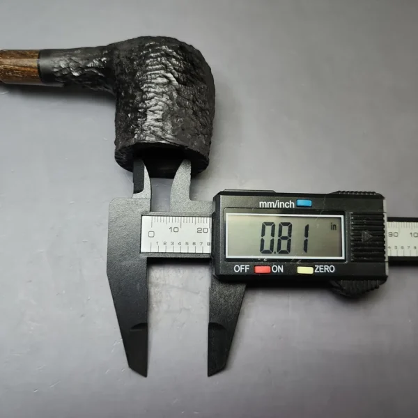 MBSD Briars by Piero Vitale Black Rusticated Billiard w/ Zebrawood Briar Pipe, New - Image 10