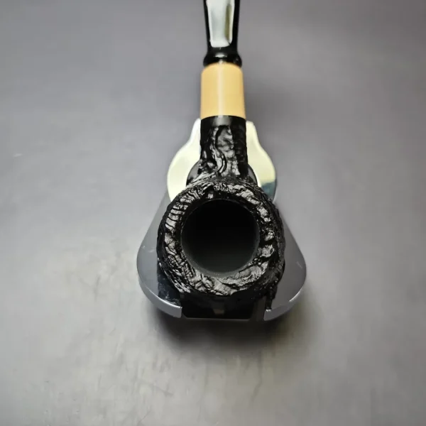 MBSD Briars by Piero Vitale Vintage Sandblasted Author w/ Boxwood Briar Pipe, New - Image 5