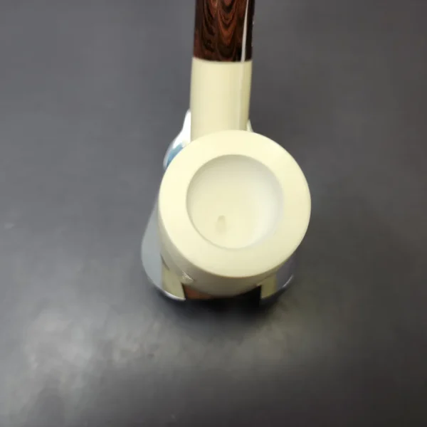 MBSD Meerschaum Deluxe Premier Bent Billiard w Cumberland Block Meerschaum Pipe, Briar-Mortise, New - Image 4