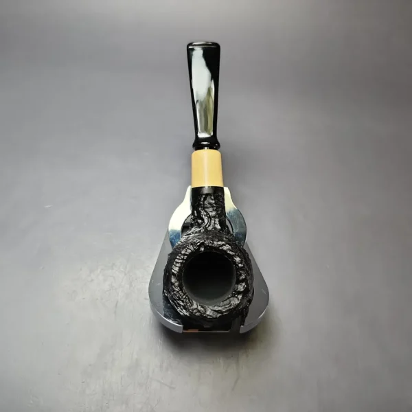 MBSD Briars by Piero Vitale Vintage Sandblasted Author w/ Boxwood Briar Pipe, New - Image 7